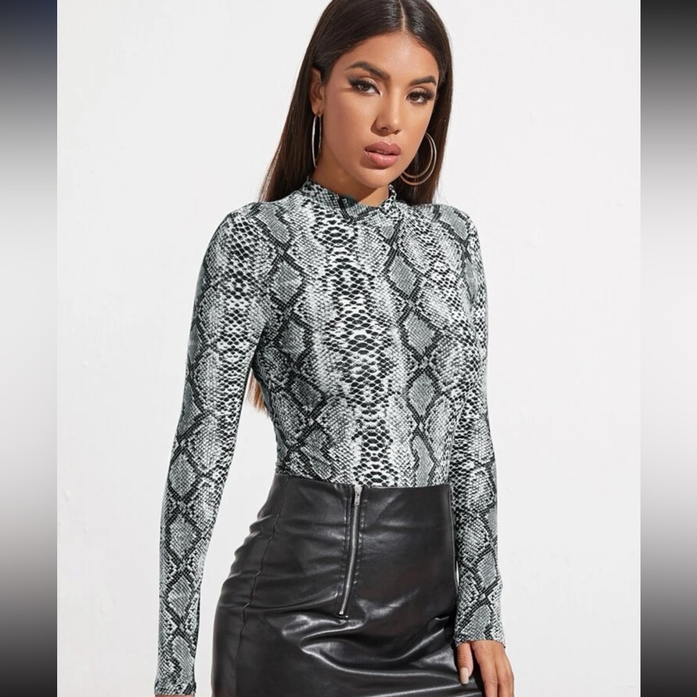 Snakeskin Pattern Bodysuit SHEIN size Small